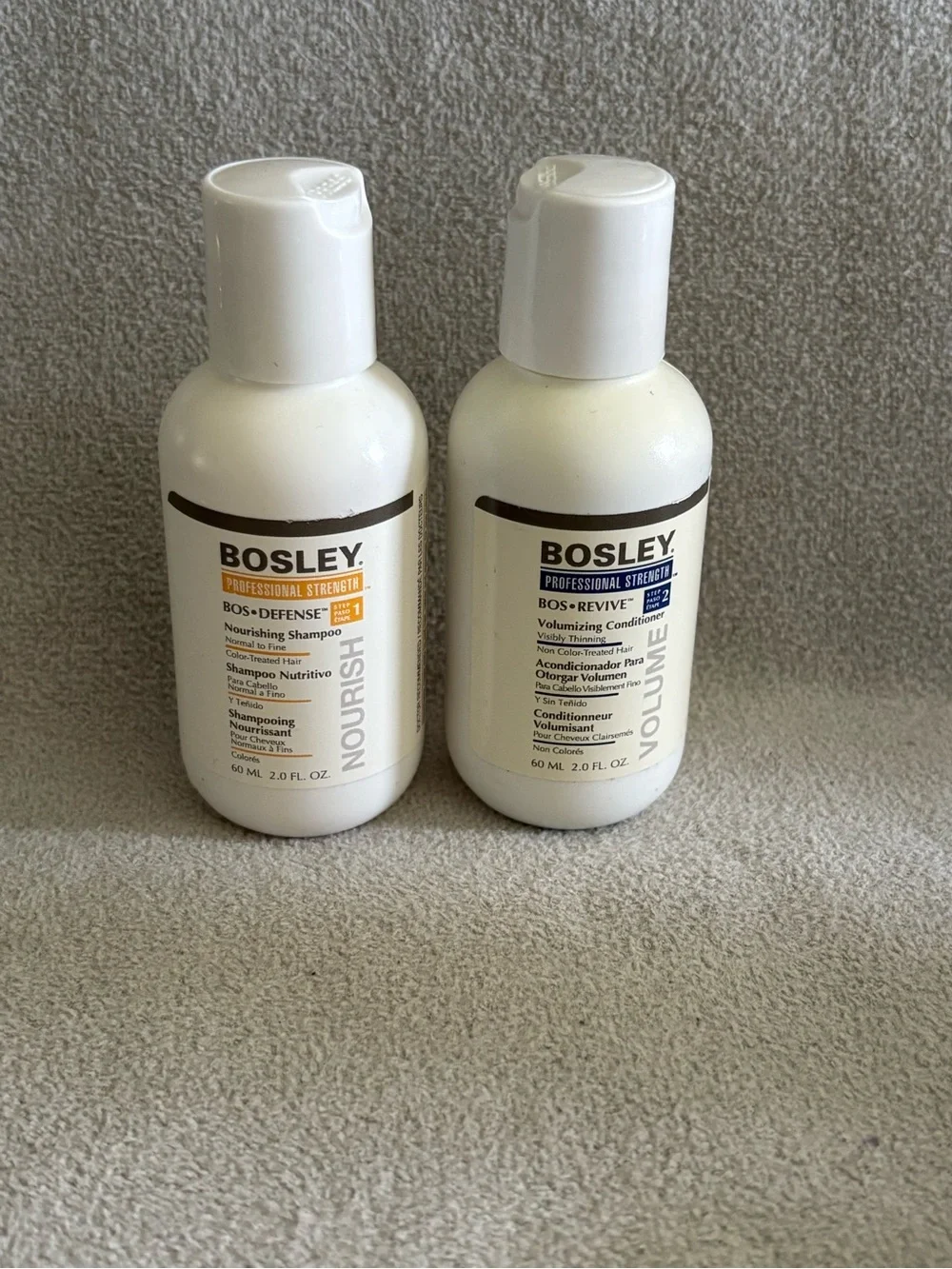 Bosley Nourishing Shampoo& Volumizing Conditioner Set 2fl oz. Brand New!!